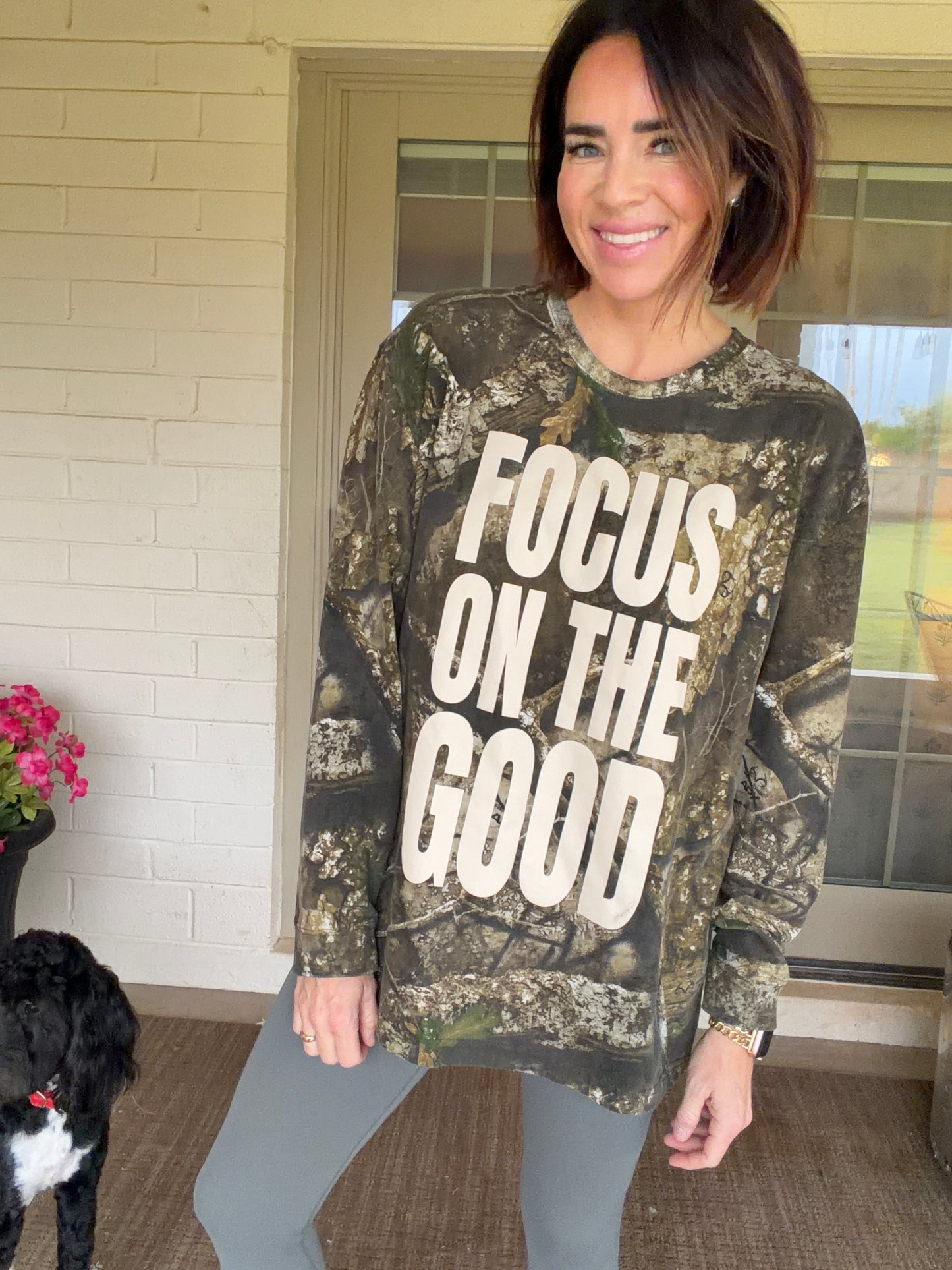 Focus in the good camo long sleeve
