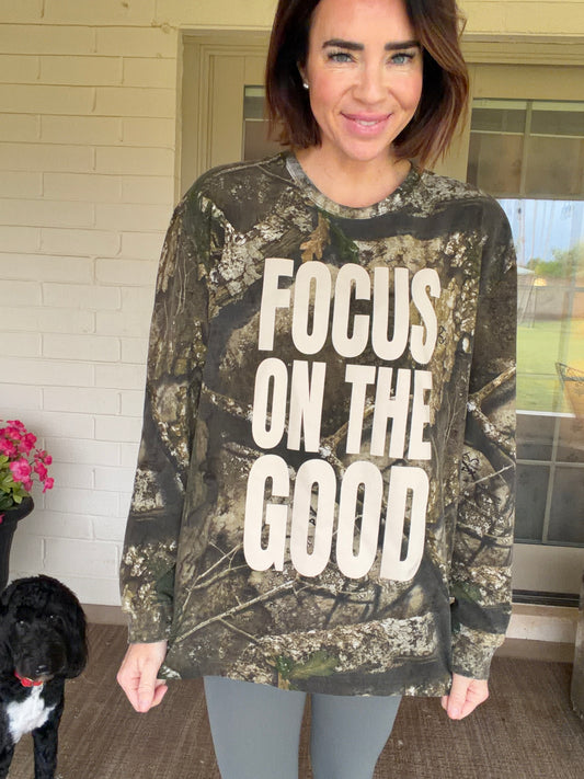 Focus in the good camo long sleeve